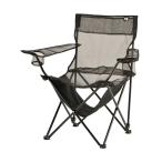 アウトドアチェア キャプテンスタッグ クールメッシュ リラックスラウンジチェア ブラック ブラック