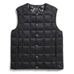 ベスト(メンズ) TAION ベーシック クルーネックボタン インナーダウンベスト メンズ S BLACK