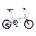 折りたたみ自転車 Switzsports VARZO-II バルツォII 16インチ折畳自転車 シマノ6段変速 クレジットカード決済のみ ホワイト×レッド