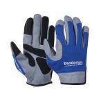 フィッシンググローブ パズデザイン オフショアグローブ レザーフィンガーガード M ブルーホワイト