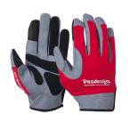 フィッシンググローブ パズデザイン オフショアグローブ レザーフィンガーガード XL レッドホワイト