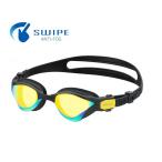 外遊びグッズ ビュー スイムゴーグル DELFINA ミラーレンズ 水中メガネ/スイミング/水泳 クリアブラックORG(CBKO)