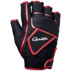 フィッシンググローブ がまかつ CORDURA(R) トーナメントグローブ(5本切) GM7293 L ブラック×レッド