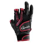 フィッシンググローブ がまかつ GM7305 トーナメントグローブ(3本切) LL ブラック×レッド