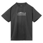 フィッシングウェア シマノ SH-023Z ドライグラフィックTシャツ L フィッシュライン ブラック