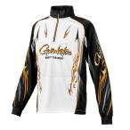 4/17-19全品P5% フィッシングウェア がまかつ 2WAYプリントジップシャツ(長袖) GM3814 L ブラック/ホワイト