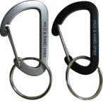 フィッシングツール ベルモント カラビナフラット 4mm銀&amp;黒2pcs