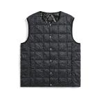 ベスト(メンズ) TAION ベーシック クルーネックボタン インナーダウンベスト メンズ L BLACK LEOPARD