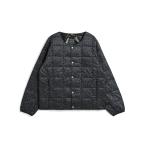 アウター TAION クルーネックボタン インナーダウンジャケット 140 BLACK LEOPARD