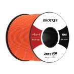 Brotree パラコード 2mm 3芯 反射 50m 細引き テントロープ ガイライン 耐荷重90kg - 反射オレンジ