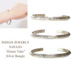 インディアンジュエリー ナバホ "Elaine Tahe" スタンプ スクエア シルバー バングル　INDIAN JEWELRY NAVAJO Silver Bangle