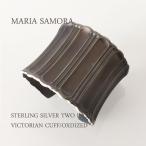 マリア サモラ シルバー ワイド バングル MARIA SAMORA STERLING SILVER TWO INCH VICTORIAN CUFF BANGLE/OXIDIZED