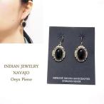 インディアンジュエリー ナバホ オニキス シルバー フック ピアスINDIAN JEWELRY NAVAJO Pierceメール便可