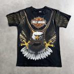 90'S HARLEY-DAVIDSON All-Over-Eagle T-Shirts Made in USA BLACK/M 90年代 ハーレーダビッドソン イーグル Tシャツ アメリカ製 ブラック