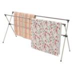 物干し スタンド 屋外 室内 ハンガー 掛け ステンレス 布団 段違い 大容量 折りたたみ 伸縮 ( ベランダ 洗濯 タオル )