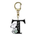 SNOOPY Snoopy initial брелок для ключа T почтовая доставка если какой шт тоже 220 иен . вся страна . товары Peanuts велосипед акрил брелок для ключа подарок 