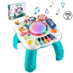 音楽おもちゃ 子供 ミュージカルテーブルおもちゃ 多機能 ピアノ 楽器玩具 アクティビティテーブルのおもちゃを学び おしゃべり電話 幼児 子ども