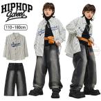  Kids танцевальный костюм выставить мужчина девочка hip-hop танцевальный костюм Kids рубашка чёрный Denim брюки полоса рисунок Корея KPOP Street серия Vintage способ 