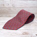 * Италия производства. Thai подставка ]THE TIE RACK( Thai подставка )u in The - коллекция мелкий рисунок общий рисунок галстук l оттенок красного l шелк 100%lUSED