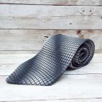 * темный костюм .. сходство *]USA производства 90 годы бирка J.FERRAR градация дизайн общий рисунок галстук l шелк 100% черный * серебряный USED б/у одежда 