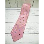 [ casual стиль тоже *]BENETTON( Benetton )l тень полоса +4 цвет точка рисунок галстук l розовый серия l шелк 100%lUSEDl