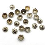 ミリアムハスケル　訳アリお買い得　表のみシルバー加工裏は変色あり　ビーズキャップ　7.3ｘ7.3ｘ3.2ｍｍ　　20個　限定数1セット