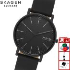 スカーゲン SKAGEN 腕時計 メンズ SIGNATUR 三針 ブラックレザーウォッチ SKW6902
