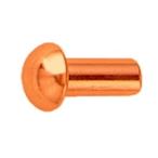 銅 丸リベット 2x6 生地 【100個入】