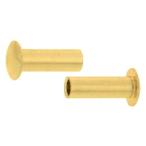 黄銅 薄丸中空リベット 2.5x4 生地 【100個入】