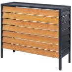 アルミ 室外機カバー ルーバー　大型 ASC-LLBK ・ 室外機 目隠し ・ 室外機 囲い・ エアコン カバー　SANKA