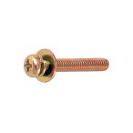 鉄/クロメート(黄褐色メッキ) (+)ナベセムス [P=3] M3 (太さ=3mm)×長さ=14mm　【 バラ売り ： 10本入り 】