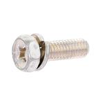 鉄/シルバーメッキ (+)六角アプセットセムス [P=2] M6 (太さ=6mm)×長さ=12mm　【 バラ売り ： 10本入り 】