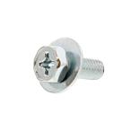 鉄/三価ホワイト (+)六角アプセットセムス [PD=1] M6 (太さ=6mm)×長さ=20mm　【 バラ売り ： 8本入り 】