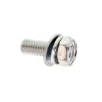 鉄/シルバーメッキ 7マーク 六角アプセットセムス [P=3] M6 (太さ=6mm)×長さ=14mm　【 バラ売り ： 6本入り 】
