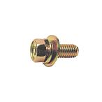 鉄/黄褐色メッキ 7マーク 六角アプセットセムス [P=3] M6 (太さ=6mm)×長さ=20mm　【 バラ売り ： 7本入り 】