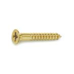 真鍮 (+)サラ木ねじ 太さ=3.8mm×長さ=38mm　【 バラ売り ： 8本入り 】