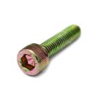 高強度の鉄[SCM435]/クロメート(黄褐色メッキ) キャップボルト (全ねじ) M6 (太さ=6mm)×長さ=12mm　【 バラ売り ： 10本入り 】