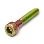 高強度の鉄[SCM435]/クロメート(黄褐色メッキ) キャップボルト (半ねじ) M8 (太さ=8mm)×長さ=80mm　【 バラ売り ： 3本入り 】