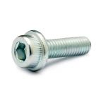 高強度の鉄[SCM435]/シルバーメッキ フランジソケット (全ねじ) M6 (太さ=6mm)×長さ=25mm　【 バラ売り ： 8本入り 】