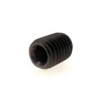 高強度の鉄[SCM435](黒染加工) ホーローセット (平先) M4 (太さ=4mm)×長さ=3mm　【 バラ売り ： 10本入り 】