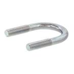 鉄/シルバーメッキ Uボルト [鋼管用] M4 (太さ=4mm)×配管口径=15A (1/2)　【 バラ売り ： 2本入り 】