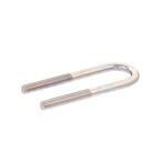 鉄/シルバーメッキ 足長Uボルト [+50mm] M10 (太さ＝10mm) × 配管口径＝65A (2”1/2)　【 バラ売り ： 1本入り 】