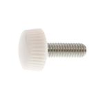 ナイロン(白) 化粧ねじ [小：No.1] [ねじ部：鉄/シルバーメッキ] M3 (太さ=3mm)×長さ=6mm　【 バラ売り ： 10本入り 】