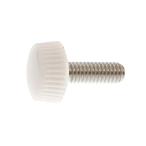 ナイロン(白) 化粧ねじ [小：No.1] [ねじ部：ステンレス] M4 (太さ=4mm)×長さ=20mm　【 バラ売り ： 7本入り 】