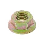 鉄/クロメート(黄褐色メッキ) フランジナット [セレート付] M8 (太さ=8mm)用　【 バラ売り ： 10個入り 】