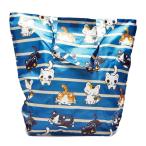 やまねこファスナー付エコバッグ青色...