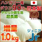 羽毛布団 ジュニア 増量 羽毛ふとん 日本製　エクセルゴールド