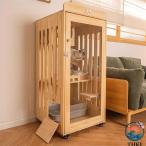 猫 ケージ 屋内 大型木製猫ハウス ゲージ ロック可能なドアと車輪付き屋内猫囲い 持ち運び 多目的猫ヴィラ 子猫 猫用ケージ 使いやすい お手入れ簡単