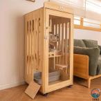 猫 ケージ 屋内 大型木製猫ハウス ゲージ ロック可能なドアと車輪付き屋内猫囲い 持ち運び 多目的猫ヴィラ 子猫 猫用ケージ 使いやすい お手入れ簡単