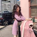 ニット ミニ丈 長袖 レディース きれいめ 春 秋 冬 ショート 膝上 aライン 感動人生 パフスリーブ フレア 大きいサイズ 大人可愛い 家庭用 業務用 便利グッ